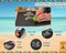 Tiki Bar Mats for Countertop 18 x 12 Tiki Bar Decor Mat Unique Tiki Man Warrior Design, Surfboard Welcome Greeting, Wave, Palm Tree, and Sunset Tiki Decor, Outdoor Tiki Bar Sign and Luau Party Decorations